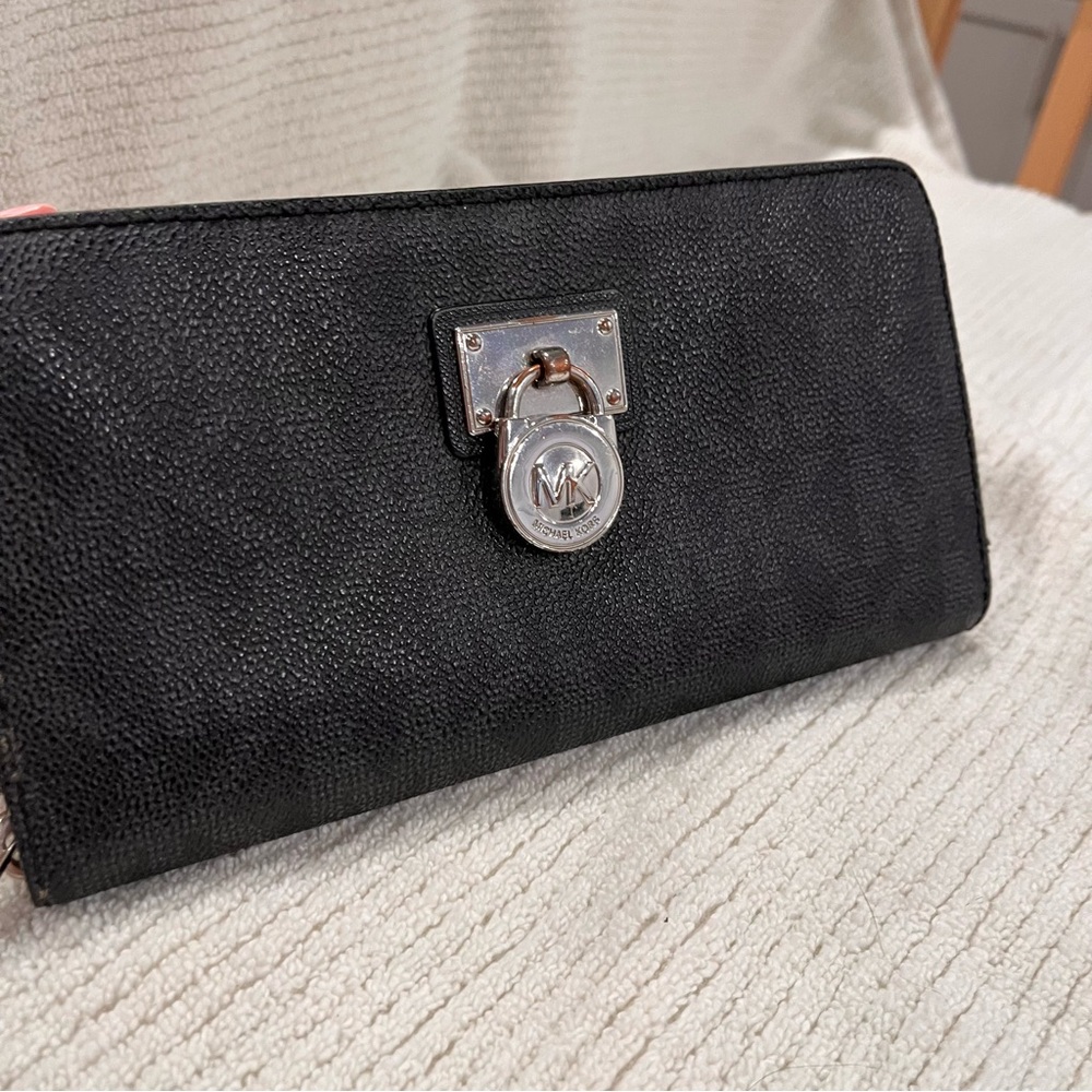 Michael Kors Black Wallet with Silver Accent